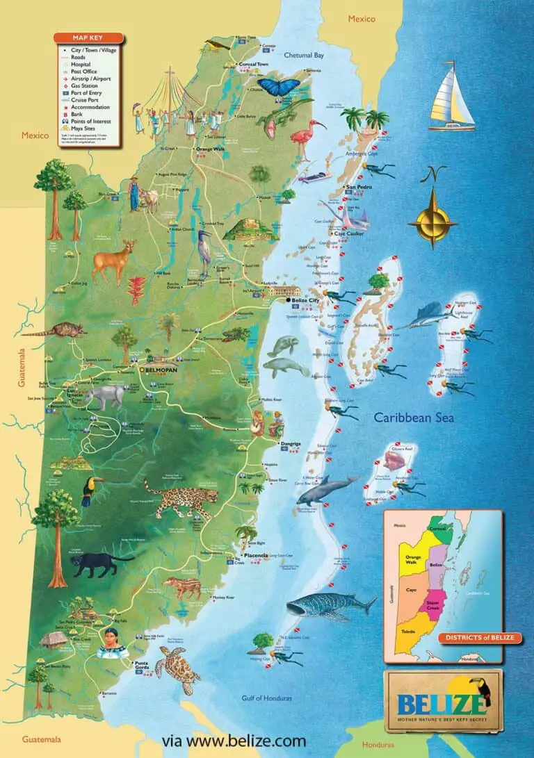 Tourist Map of Belize