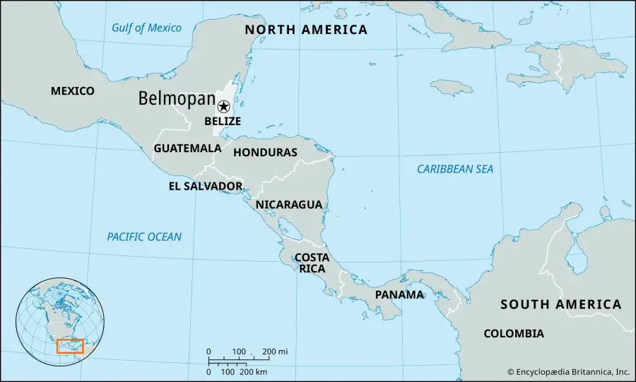 Belmopan City Capital of Belize Map
