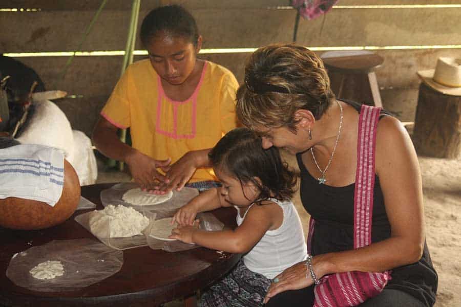 Living Maya Experience tortilla making